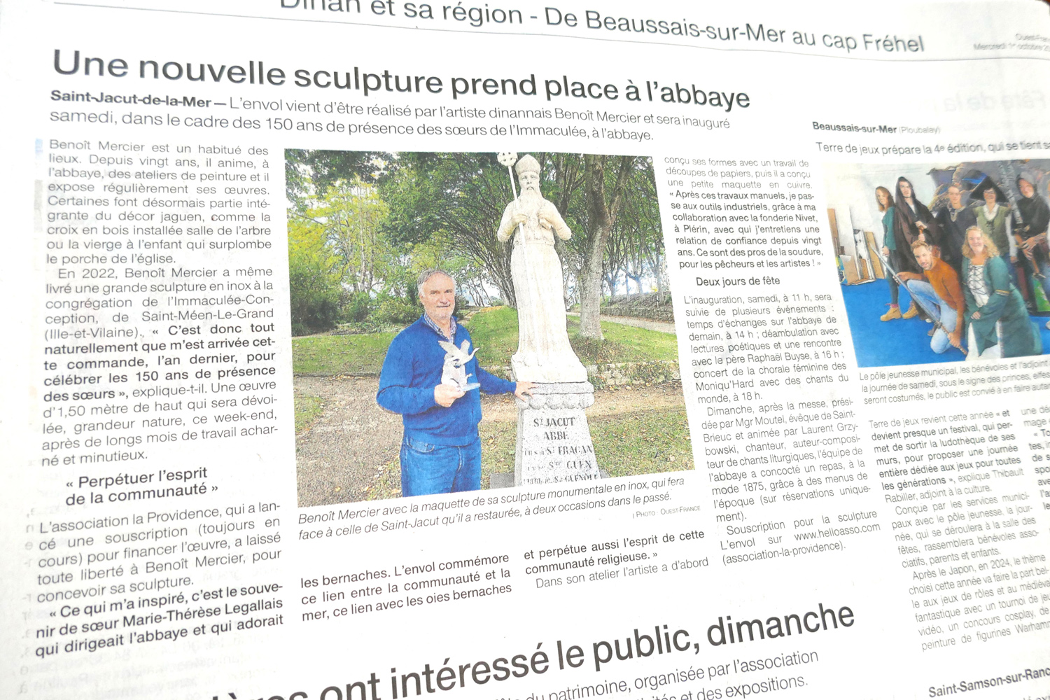 article Ouest France 1er octobre 2025